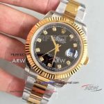 Perfect Replica Rolex Datejust II Two Tone Black Diamond Watches